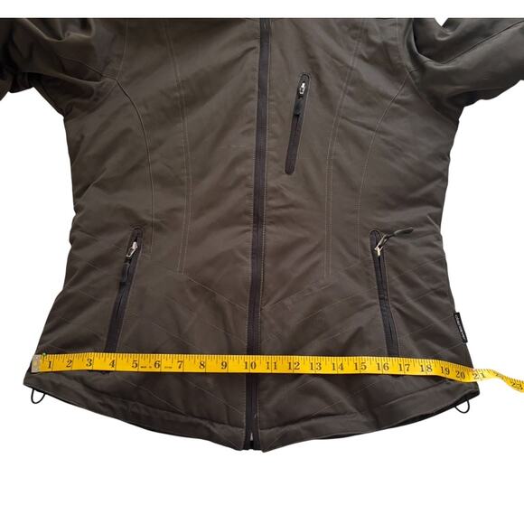 OBERMEYER SKIING JACKET HOODED WATER RESISTANT SNOWBOARDING BROWN WOMEN SIZE 10 - Picture 13 of 15